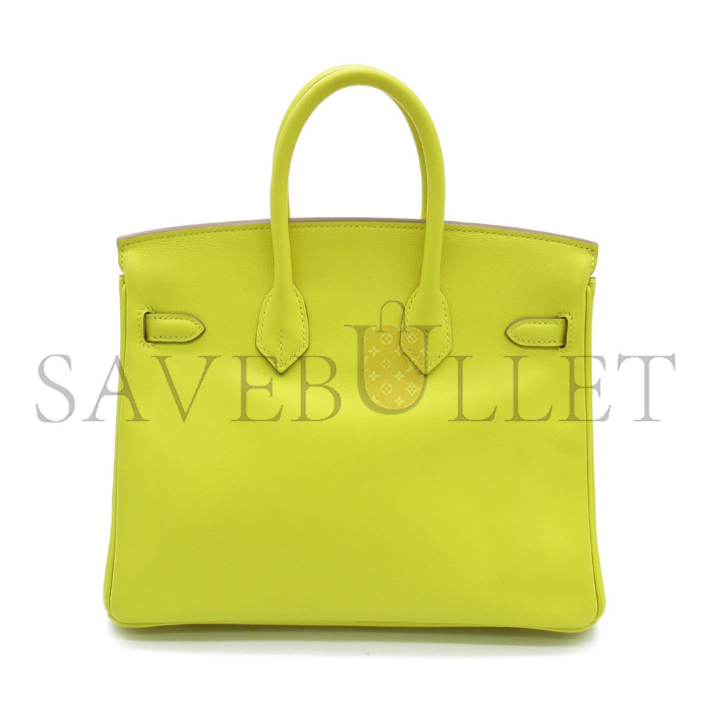 H**mes birkin 30 togo lemon yellow nylon blue lining gold buckle h028369cc9r (30*23*15cm)